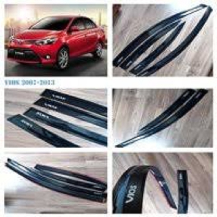 Bộ vè che mưa đen Toyota Vios 2014-2017.