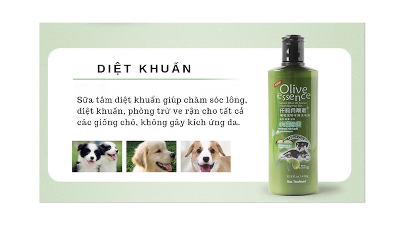 Sữa tắm Olive cho chó (lông nâu) chai 450ml - đỏ