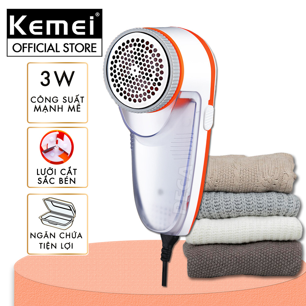 Máy cắt lông xù quần áo không dây kemei km-241 cắt lông xù nhiều loại vải..cắt lông xù, vụn lông cho ga giường, quần áo, bao tay... - phân phối chính hãng