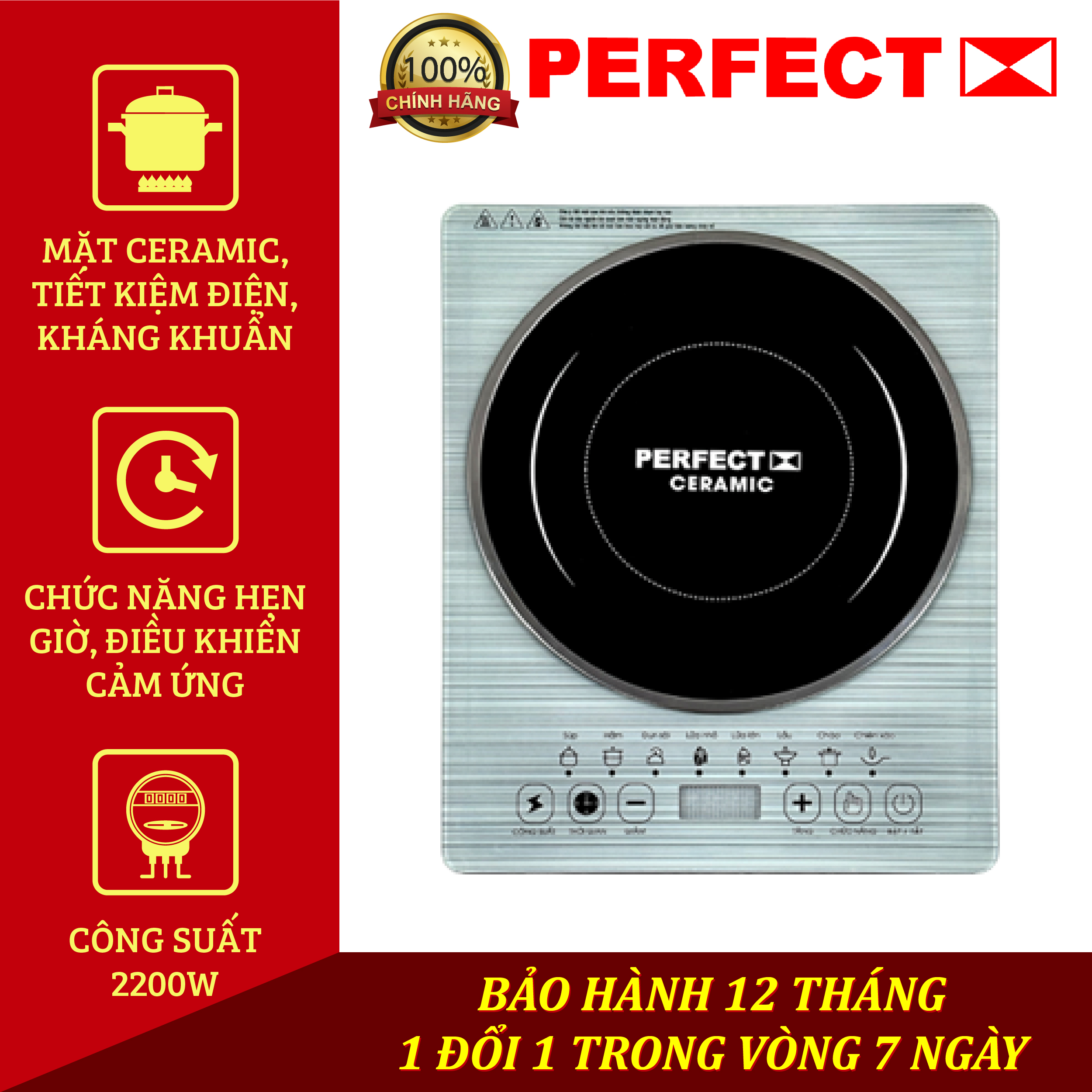 BẾP ĐIỆN TỪ PERFECT PF-EC66 2200W