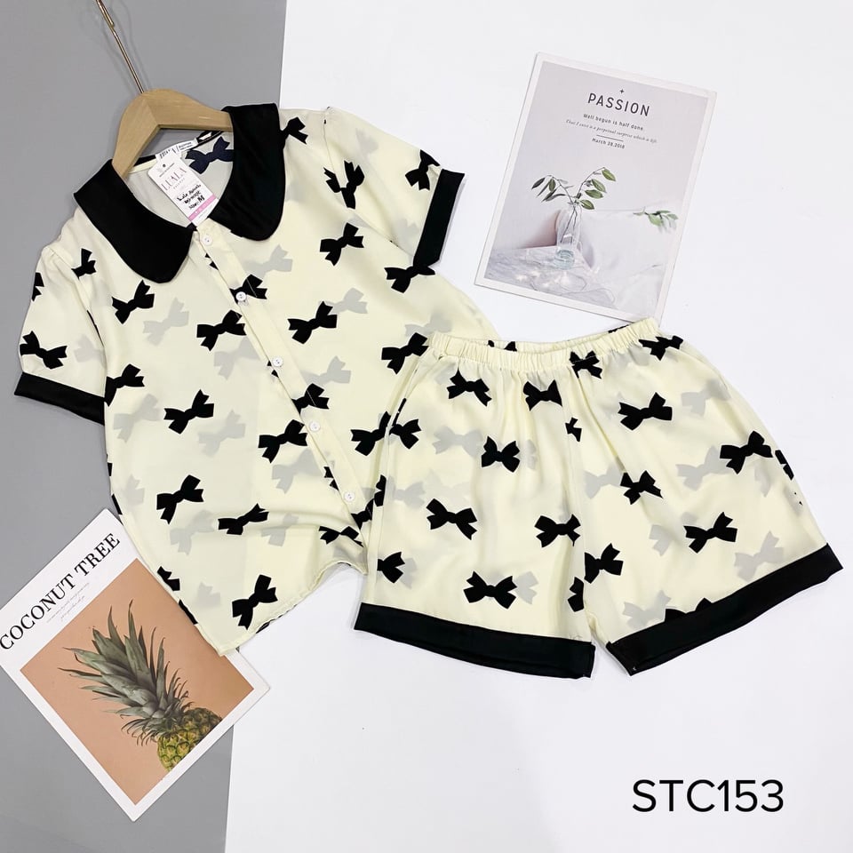 Bộ pijama đùi lụa mango cao cấp có size