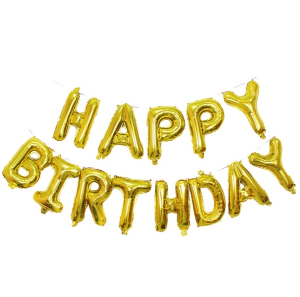bong bóng chữ HAPPY BIRTHDAY trang trí sinh nhật -bóng kiếng nhôm - nhiều màu