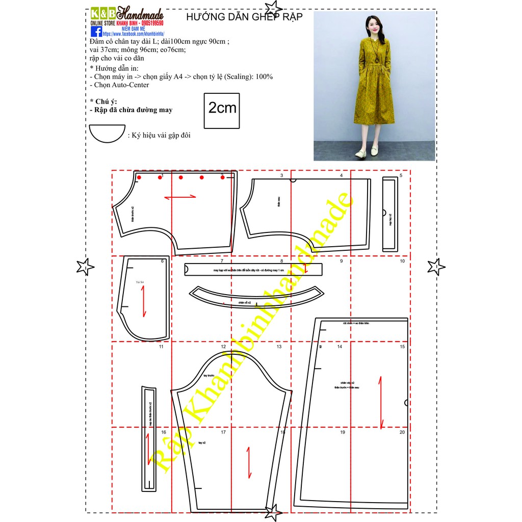 Rập đầm vàng cổ chân mã 1125 - giấy A0 (BẢN VẼ)