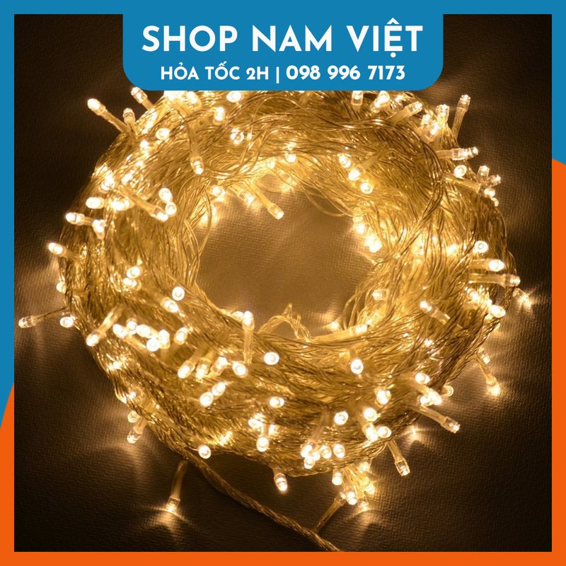 Dây đèn led đom đóm fairy light trang trí ngoài trời chống nước, nhiều chế độ sáng