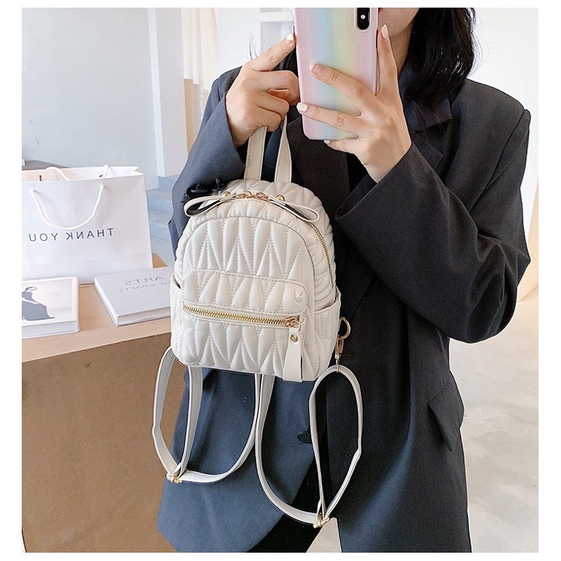 Balo Thời Trang Nữ Vân Chỉ Nổi- BL019
