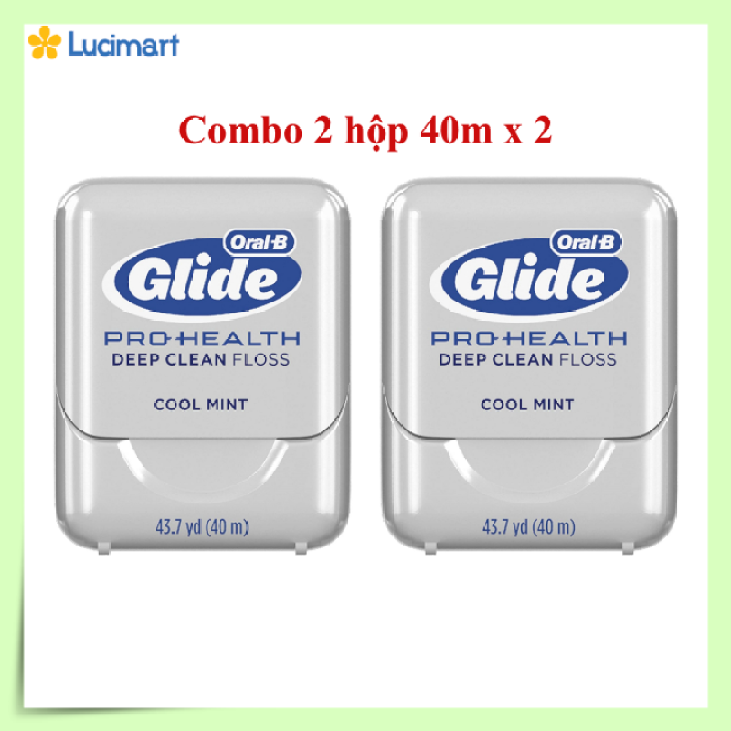 Combo 2 hộp chỉ nha khoa Oral-B Glide Pro-Health Deep Clean Floss, hương bạc hà [Hàng Mỹ]