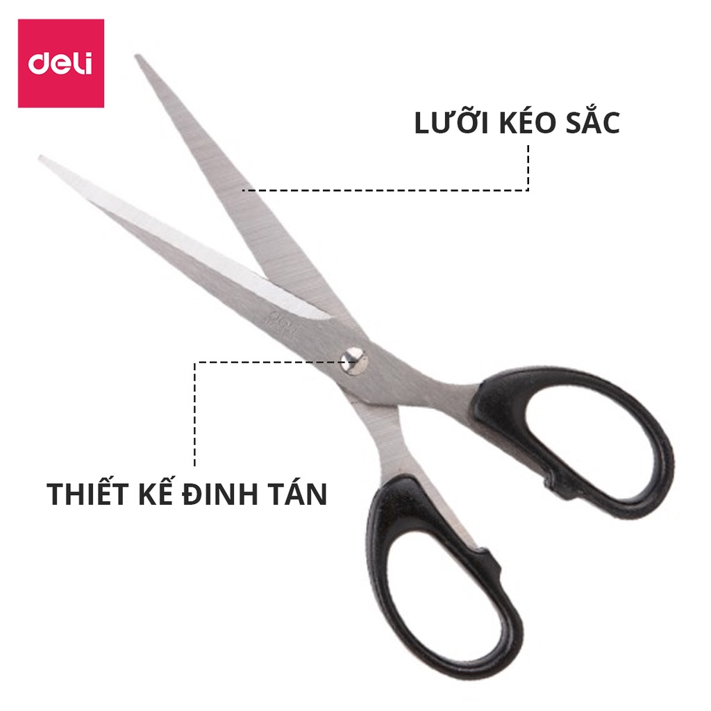 Kéo văn phòng Deli 6009 / Kéo175mm Deli E6009
