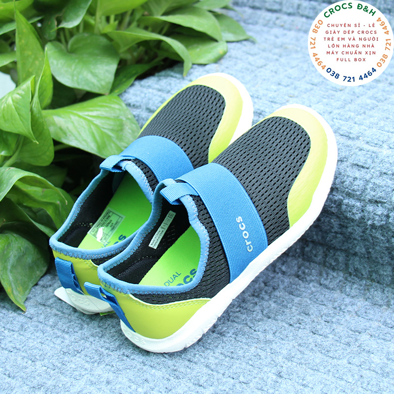 Giay dep crocs Giay Tr Em Crocs SwiftWater Easy On Logo ch ng th m n c ch ng tr n tr t ch ng hoi chan hang nha may xu t x n y h p ho c tui crocs