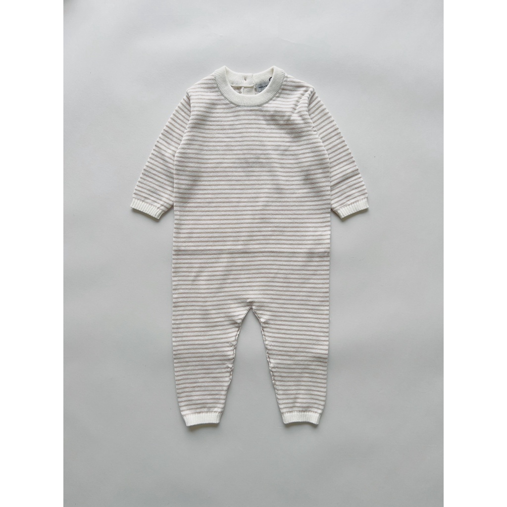 Bộ đồ bodysuit liền thân len Macro & Micro Stripe Knitted Overalls