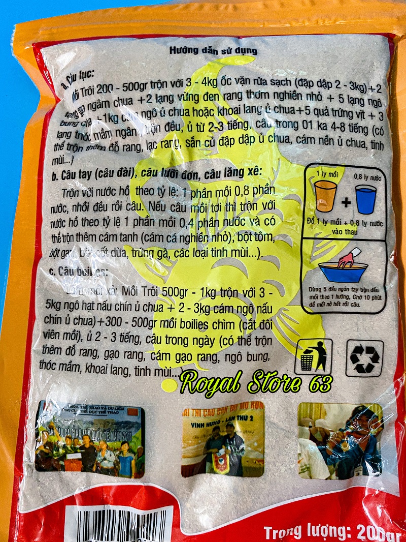 Mồi cám câu cá Trôi Hùng Vương (200gram)