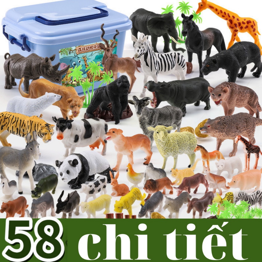 Bộ đồ chơi con thú rừng 58 chi tiết cho bé