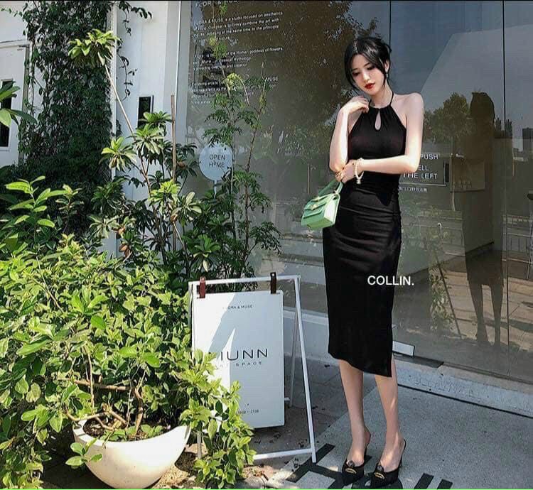 Đầm ôm body cổ yếm sang chảnh, đầm thun cổ tàu, đầm hở lưng mặc đi chơi tôn dáng, váy body cổ yếm, đầm thun gân quyến rũ,
