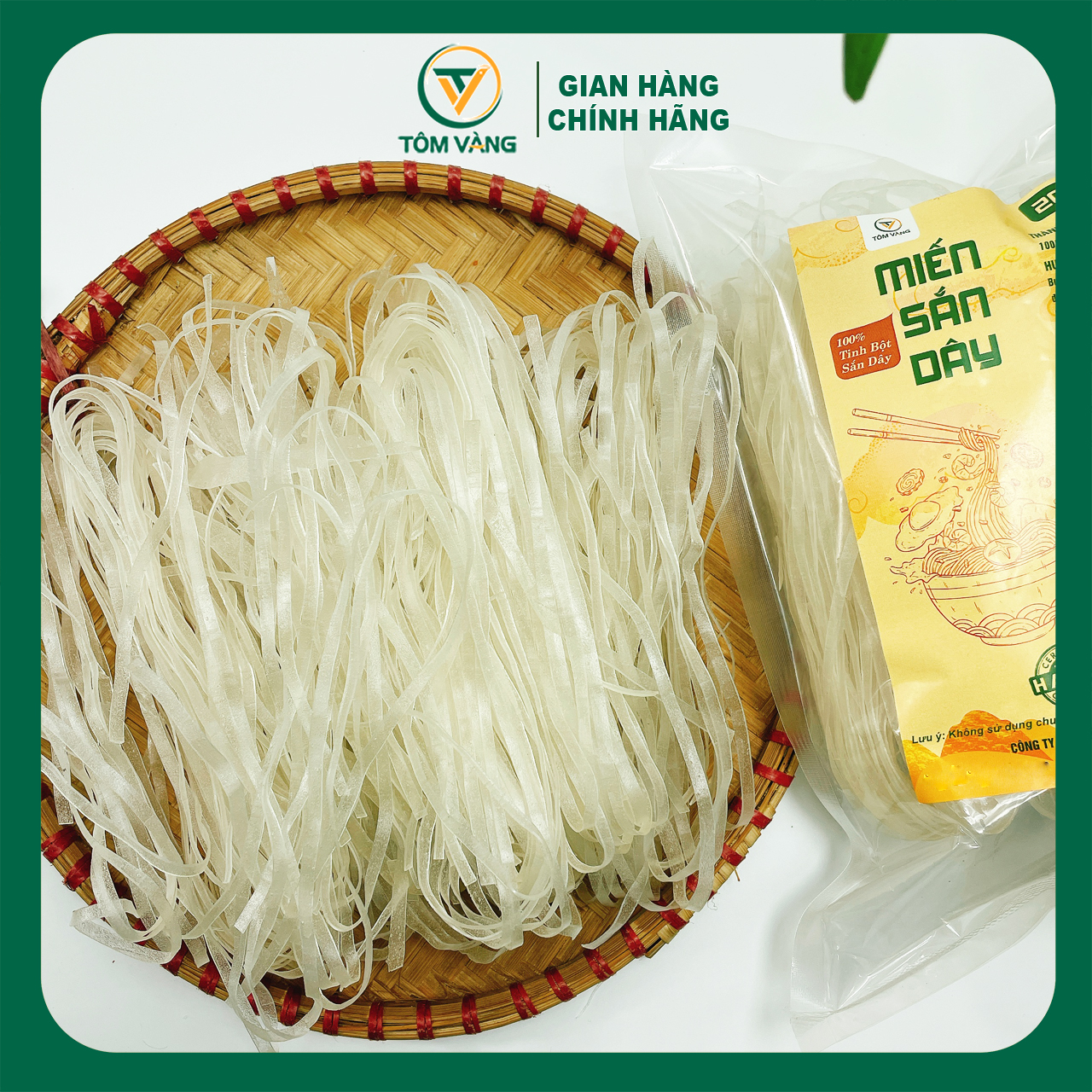 Miến Sắn Dây Tôm Vàng - Túi 200g