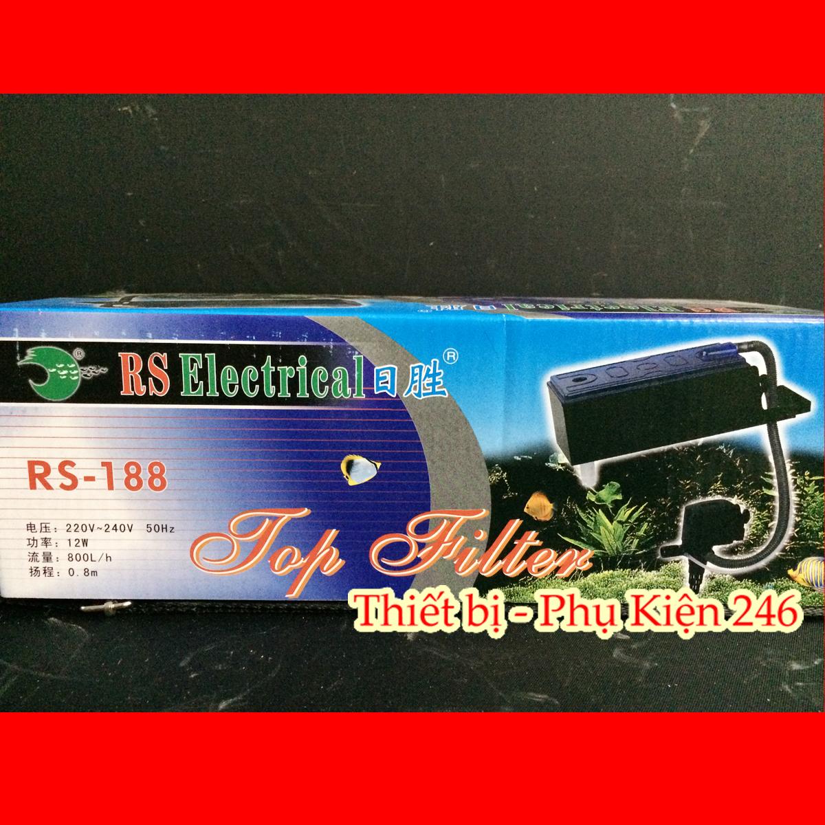 Combo máy bơm – máng lọc RS- 188 cho hồ cá cảnh thủy sinh ( Tặng Bông Lọc)