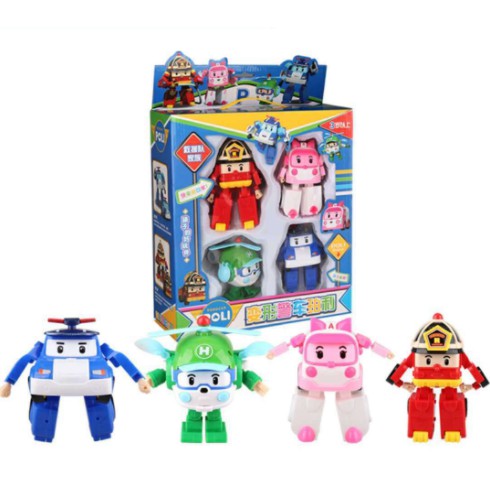 Bộ 6 xe ô tô đồ chơi Biệt đội Poli Robocar biến hình