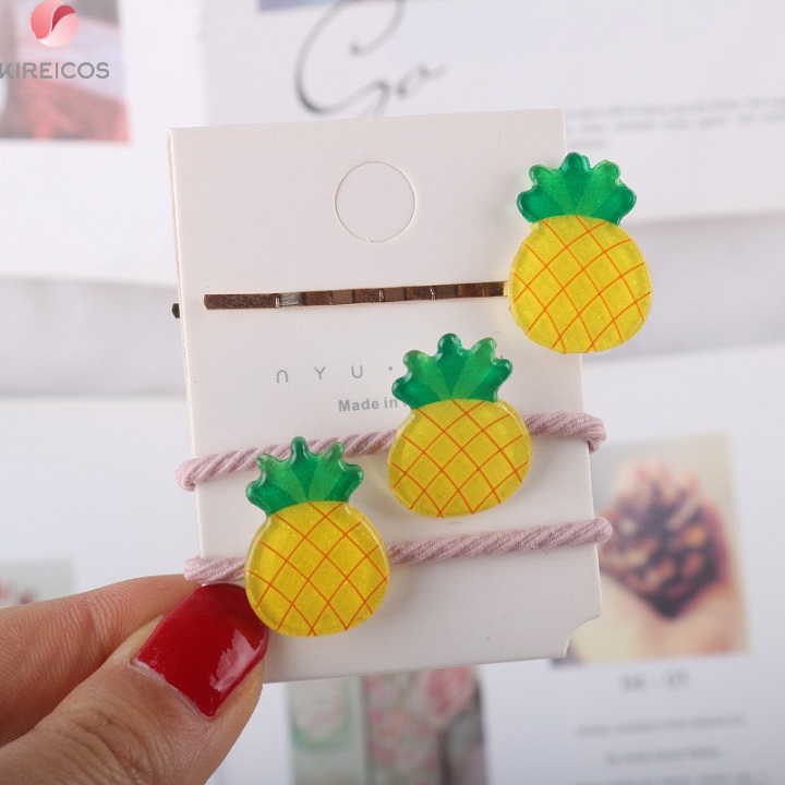 Set 3 cột tóc kẹp tăm trái cây nhựa - kireicos