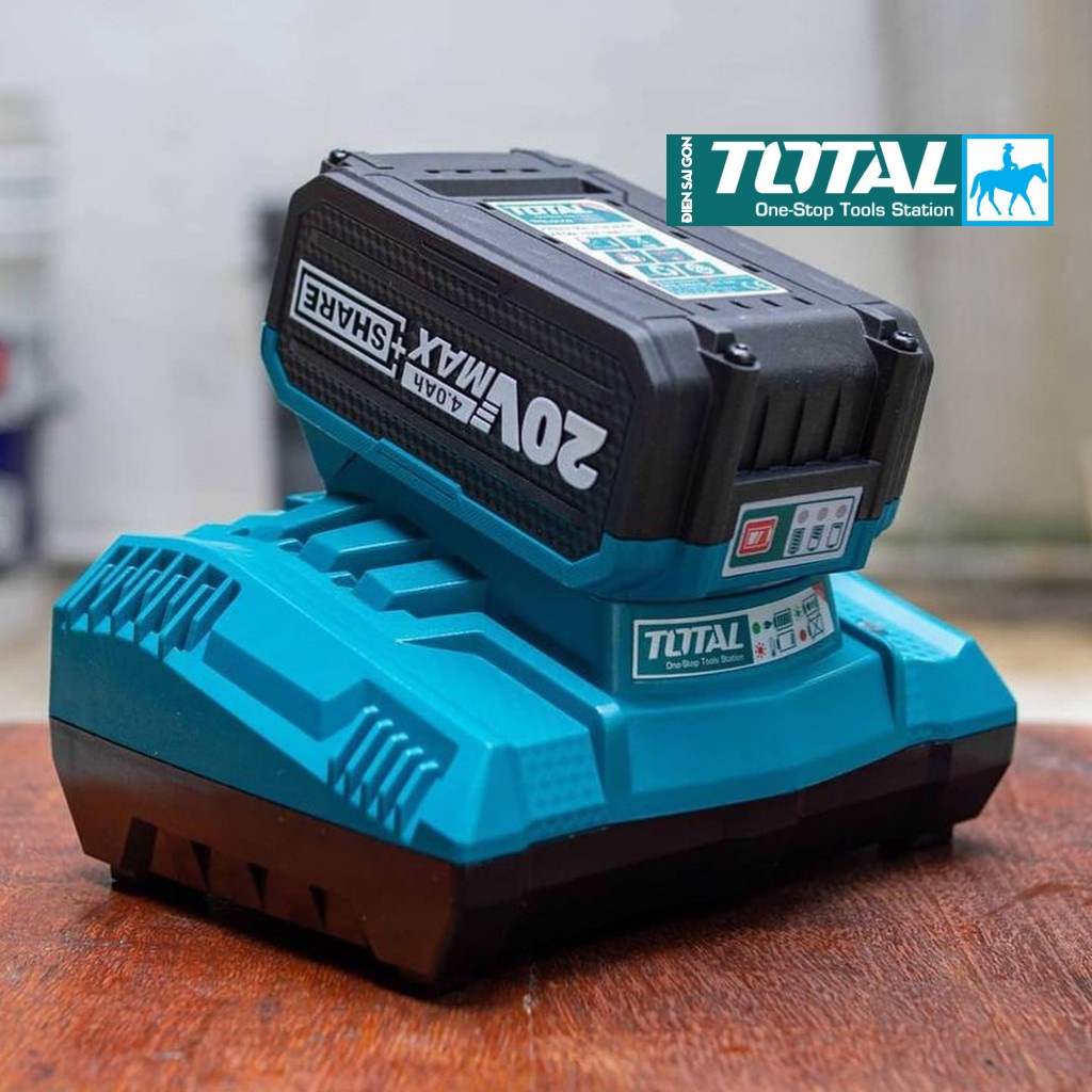 Bộ đế sạc nhanh và pin lithium-ion battery 20v 4.0ah total tfbli2002 tfcli2001 tfcli2001
