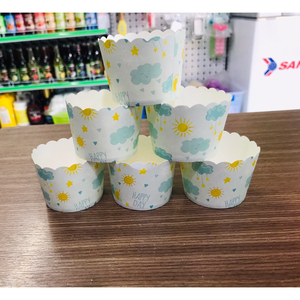 Ly giấy cứng làm bánh cupcake (dây 50 cái)