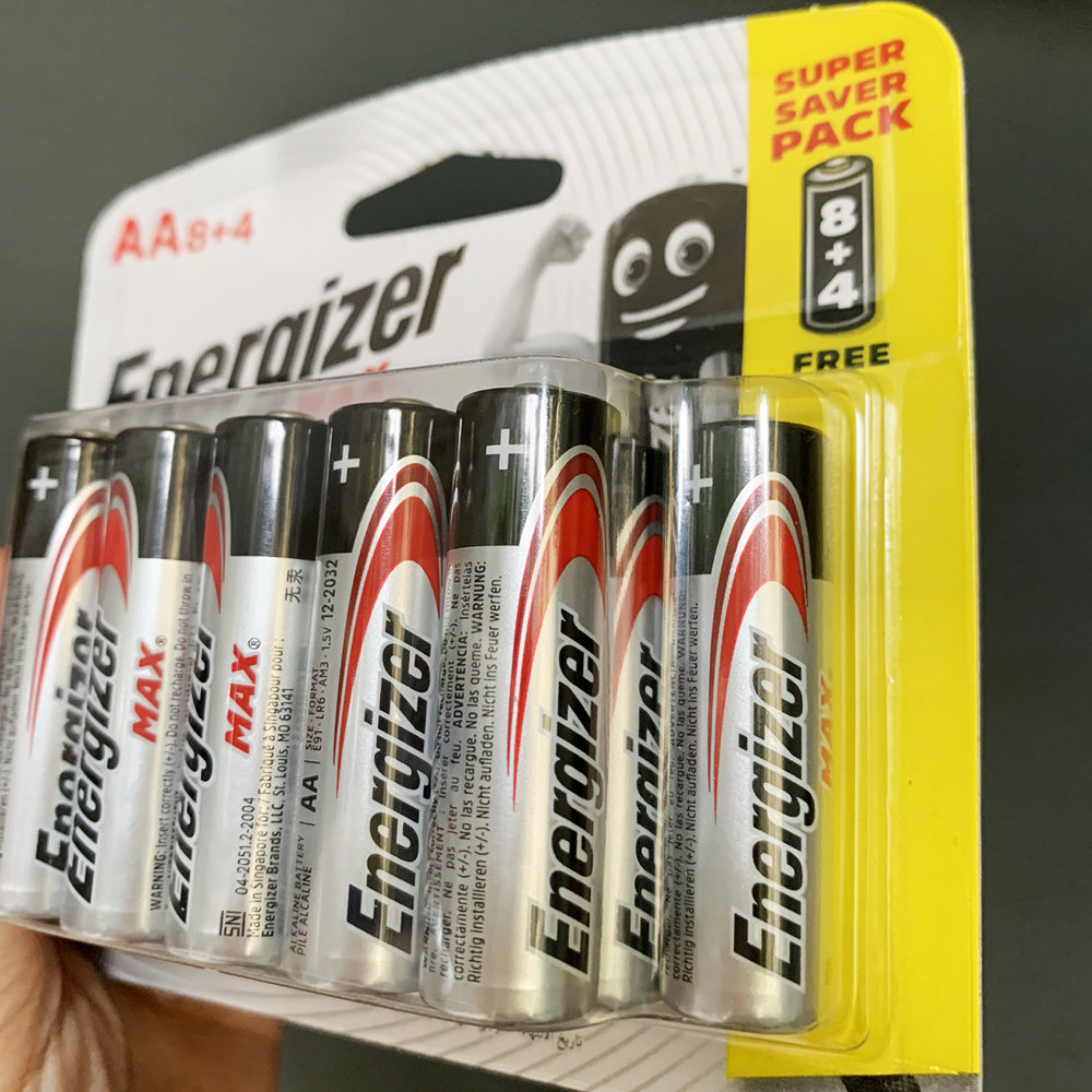 Combo 2 vỉ pin AA Energizer Alkaline chính hãng (1 vỉ 12 viên)