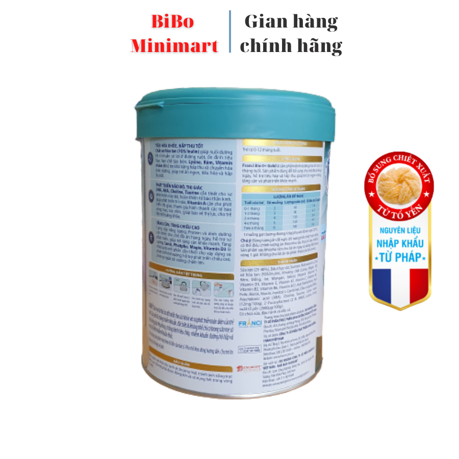 (Mới) Sữa bột Franci Bio Gold 0+, 1+ lon 850G