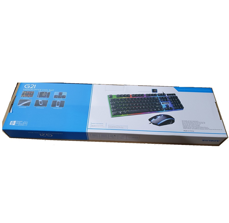 Bộ Bàn Phím Chuột Máy Tính Optical ADB Có Dây . Model : G21B Led