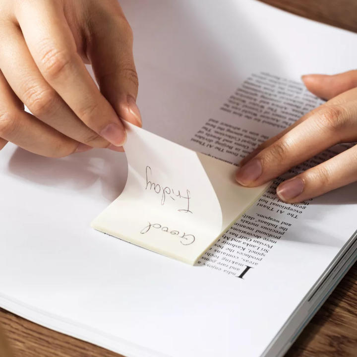 Giấy note Deli trong suốt chống nước giấy ghi nhớ 50 tờ sáng tạo tiện lợi EA042 - Hình ảnh 6