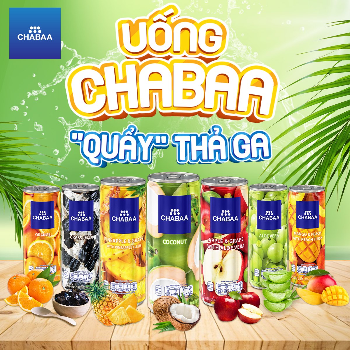 Nước trái cây Chabaa Thái Lan nhiều vị 230ml