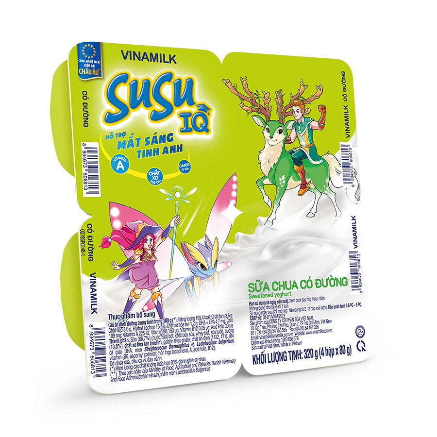 Sữa chua ăn SuSu IQ loại có đường hộp x 80g -Thùng 48 hộp