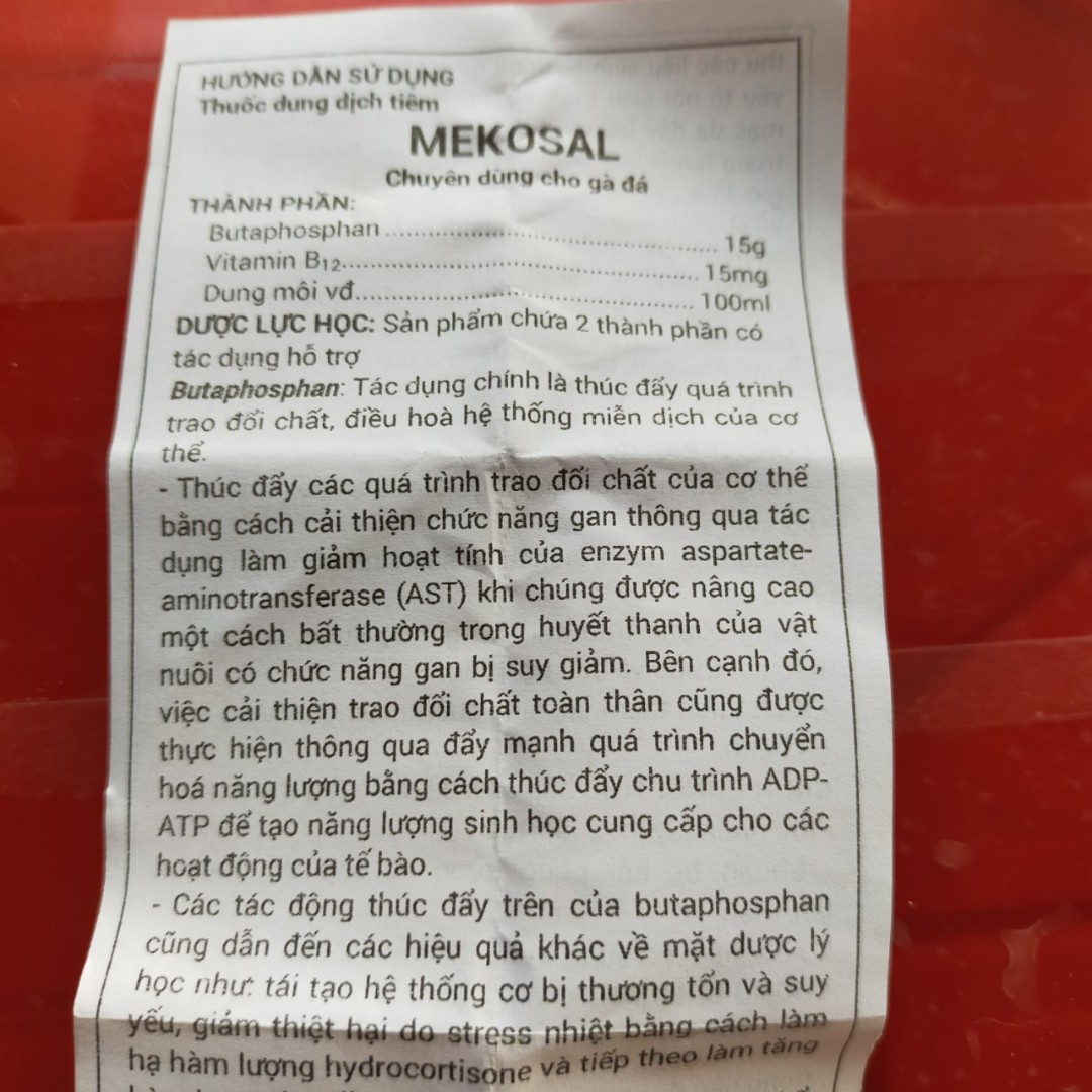 MEKOSAL Thuốc bổ dưỡng thể lực cho gà đá [5 ml]