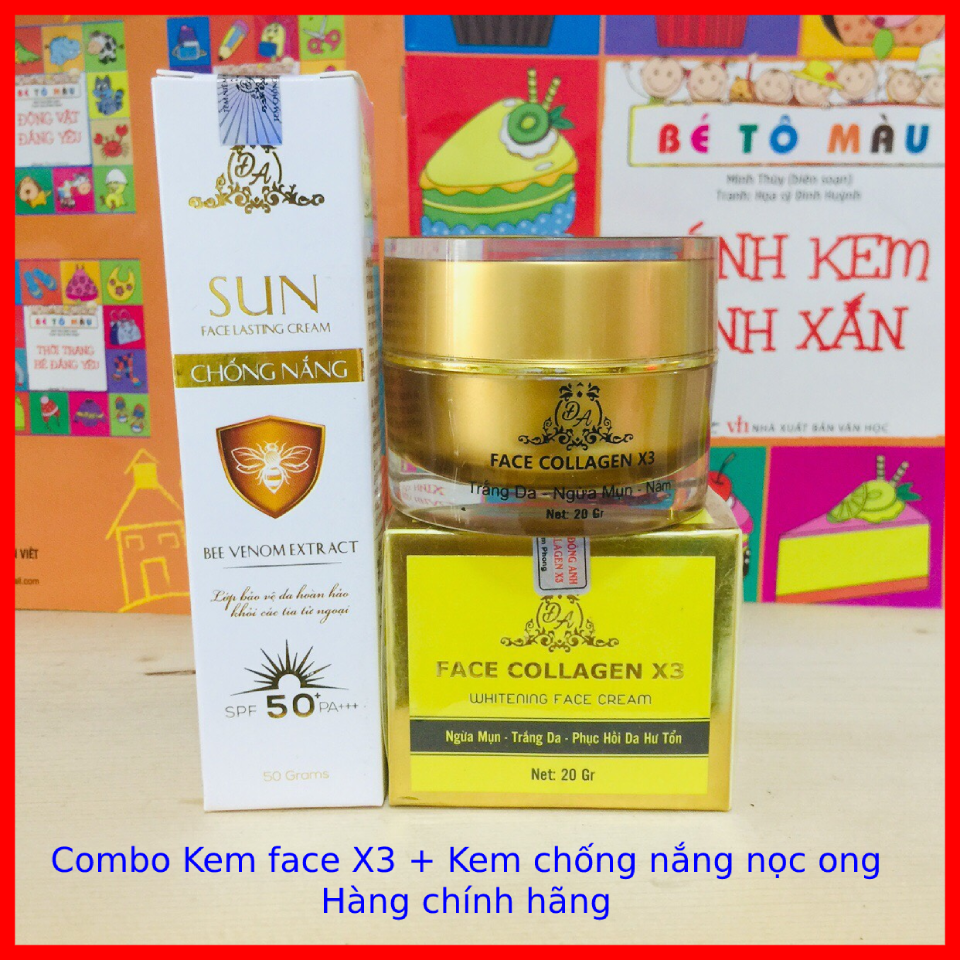 Combo Kem face X3 Đông Anh+ Kem Chống nắng Collagen X3 Đông Anh - Chính hãng