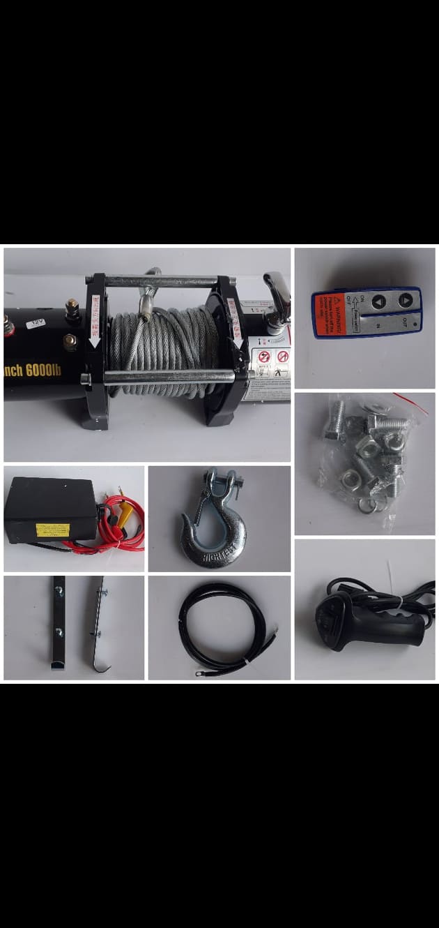 tời điện 12/24V ắc quy 6000Lbs