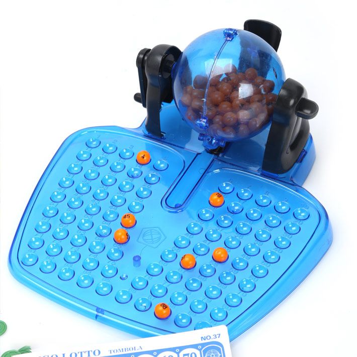 Trò chơi bingo lotto lô tô, bộ lồng quay lô tô bingo 90 số size nhỏ no