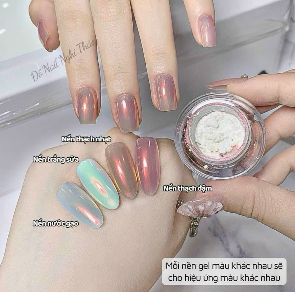 Bột tráng gương Cực quang bắt sáng chà móng tay nail