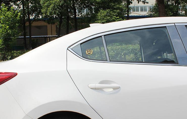 Bộ 2 miếng dán logo kim loại chữ SUZUKI bông lúa