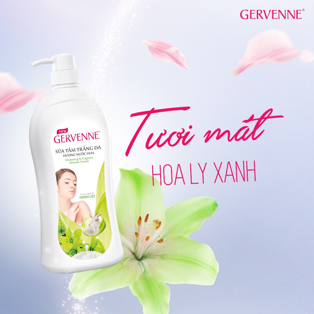 Gervenne Sữa tắm trắng da xanh 450gr