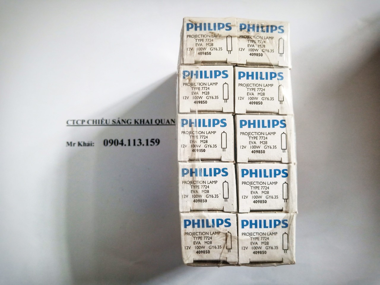 (SALE) Bóng đèn halogen Philips Type 7724 12V 100W GY6.35