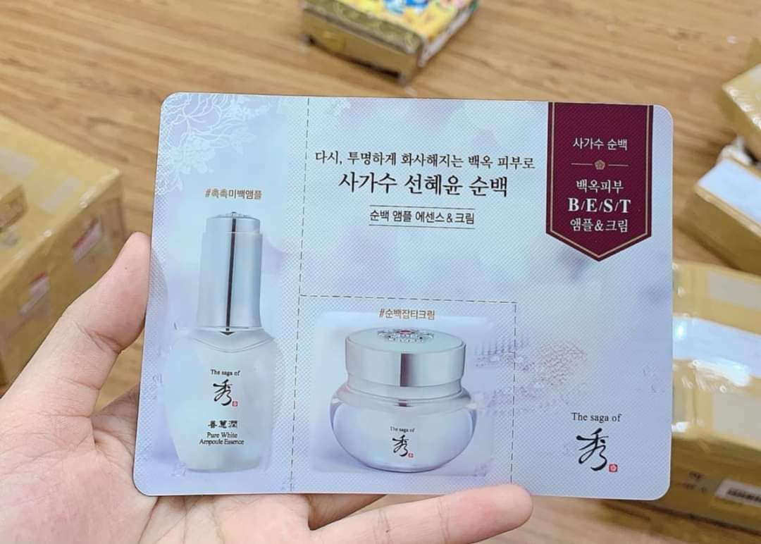 set 10 cặp serum + kem dưỡng trắng da saga