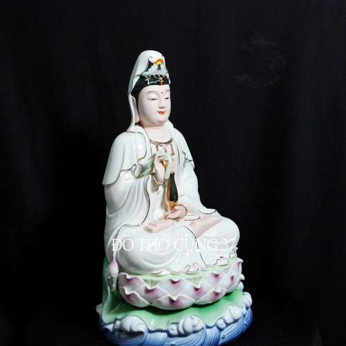 [ CAO 35 CM ] TƯỢNG  QUAN ÂM  MEN SỨ CAO CẤP