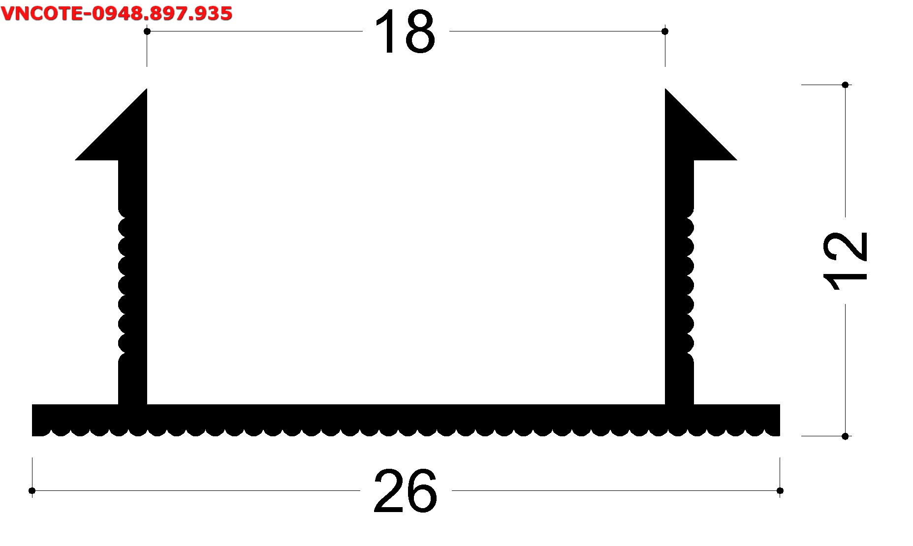 Nẹp chỉ âm tường GL-20