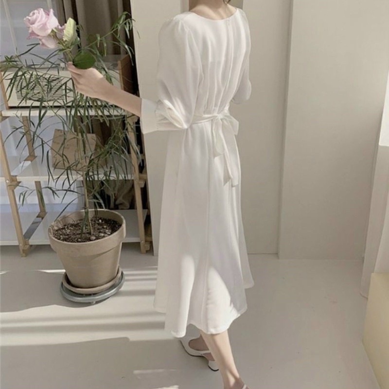 ĐẦM TAY DÀI, THẮT NƠ PHÍA SAU (có ảnh thật)MS76