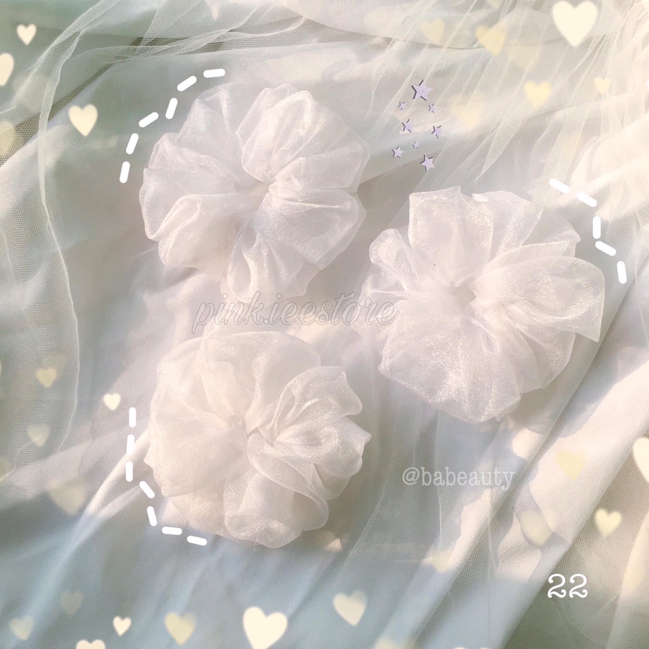 SCRUNCHIES VON KÍNHBẢNG 2 SIÊU ĐẸP-CỘT TÓC HOTTREND