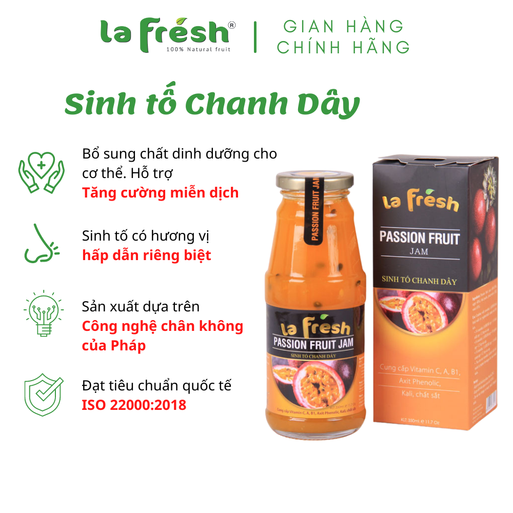 [HCM]Sinh Tố Chanh Dây Lafresh Đà Lạt 350ml