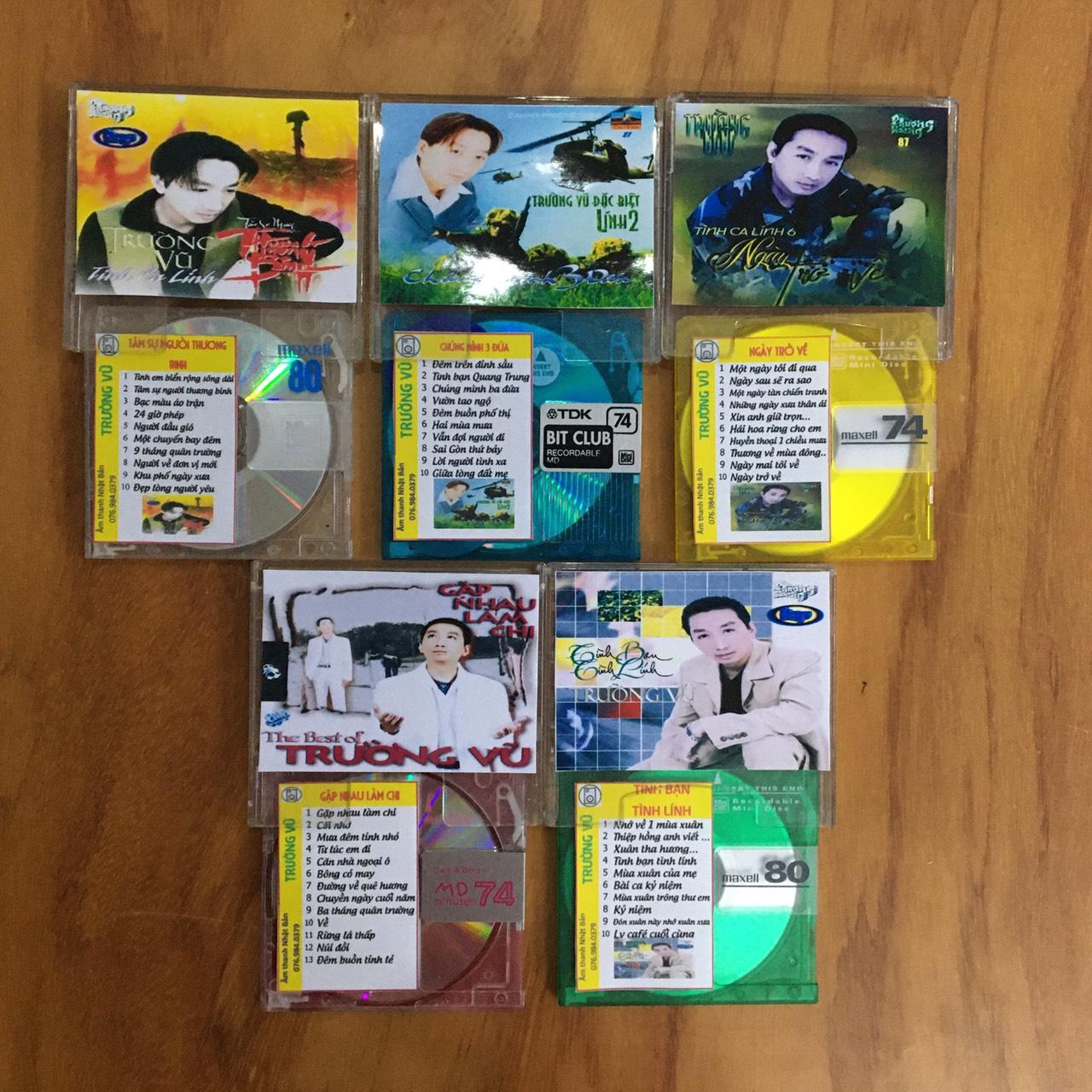 [MDCD] Bộ 5 Đĩa MD Nhạc Lính tuyệt nhất của Trường Vũ - Đĩa MD Mini Disc Nhạc Vàng