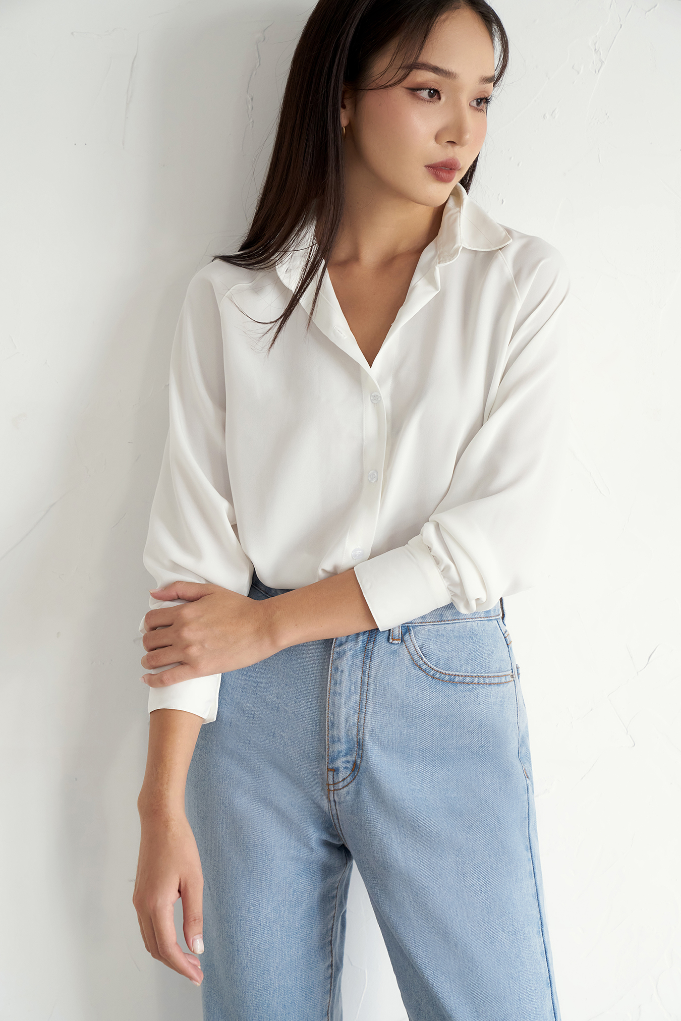 OLV - Áo sơ mi Classic Shirt in Cream