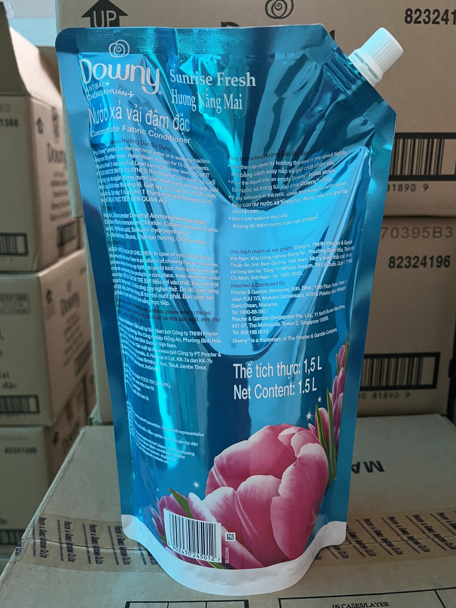 Nước xả vải downy nắng mai 1.5L