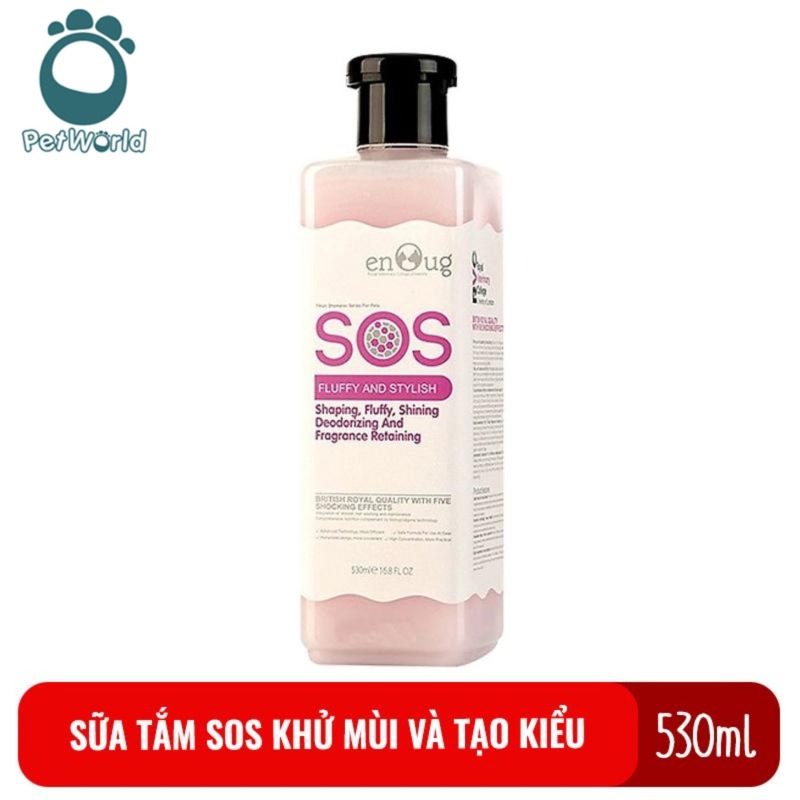 Sữa tắm SOS cho chó mèo giúp khử mùi và tạo kiểu chai 530ml màu hồng