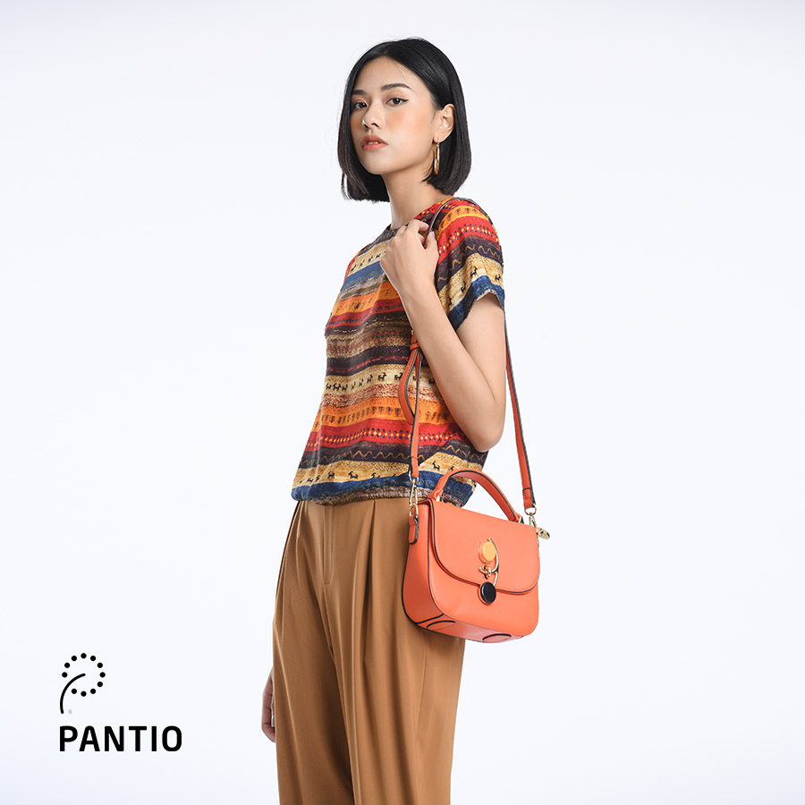 Áo sơ mi cổ tròn pha hoạ tiết FA25072 - PANTIO