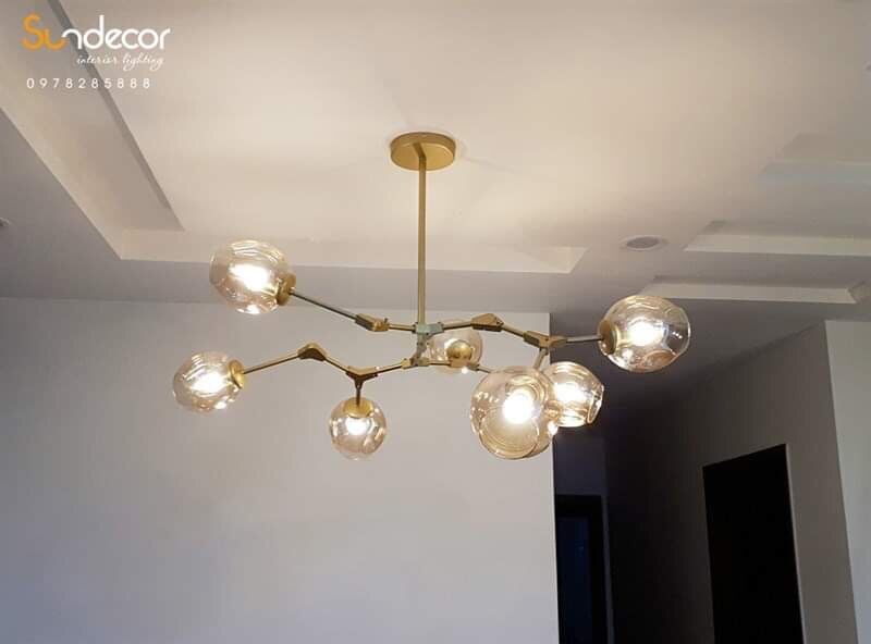 Đèn thả cành táo 6 Bòng đèn thả 8 bóng
