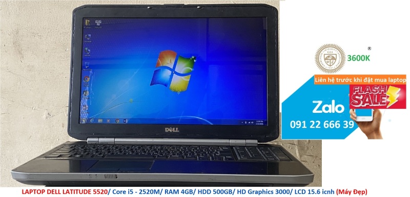 LAPTOP DELL LATITUDE 5520/ Core i5 - 2520M/ RAM 4GB/ HDD 500GB/ HD Graphics 3000/ LCD 15.6 icnh (Máy Đẹp)