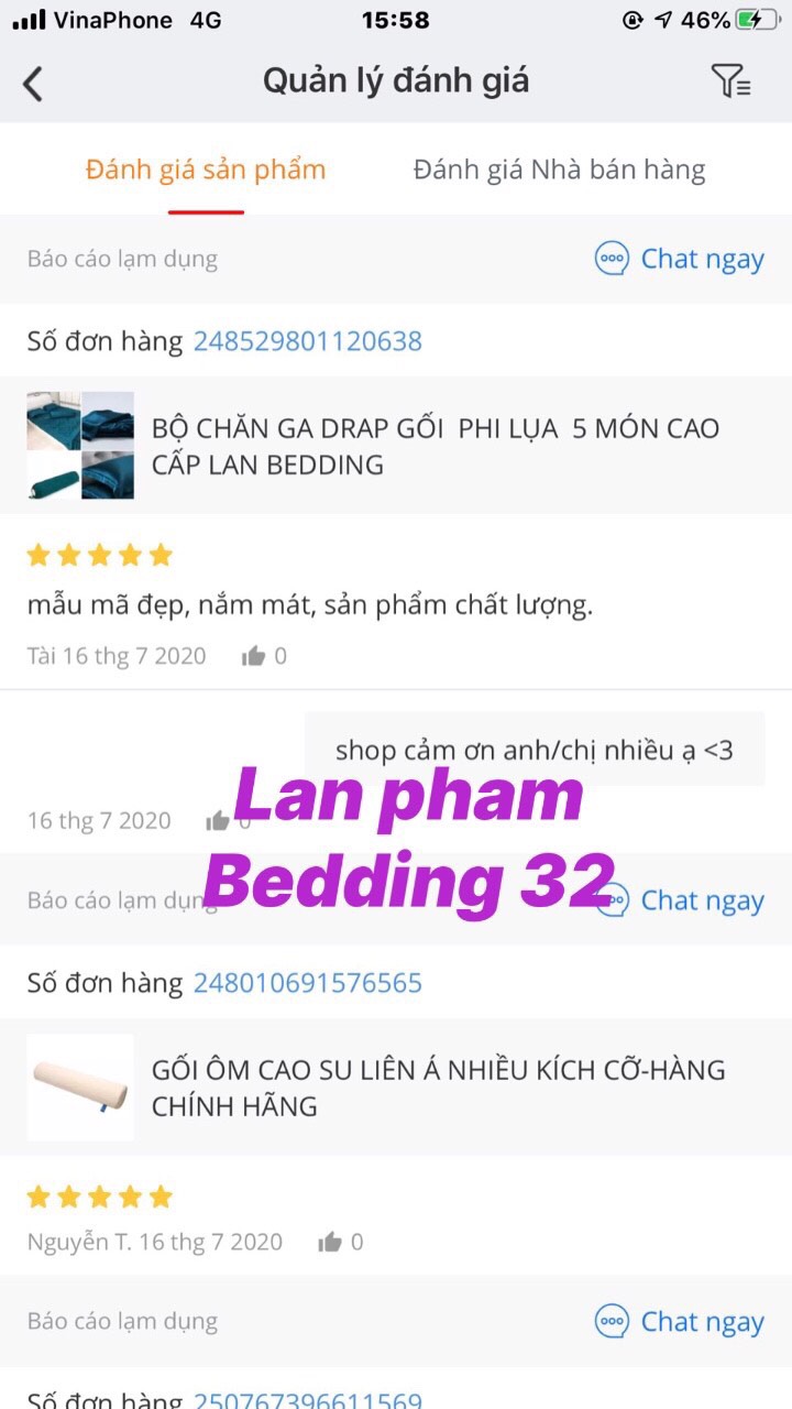Ga - Drap Giường Lẻ Phi Lụa Lan Pham Bedding - Màu Xanh Biển